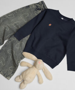 Sudadera infantil de cuello redondo en tejido suave con puños acanalados (24)