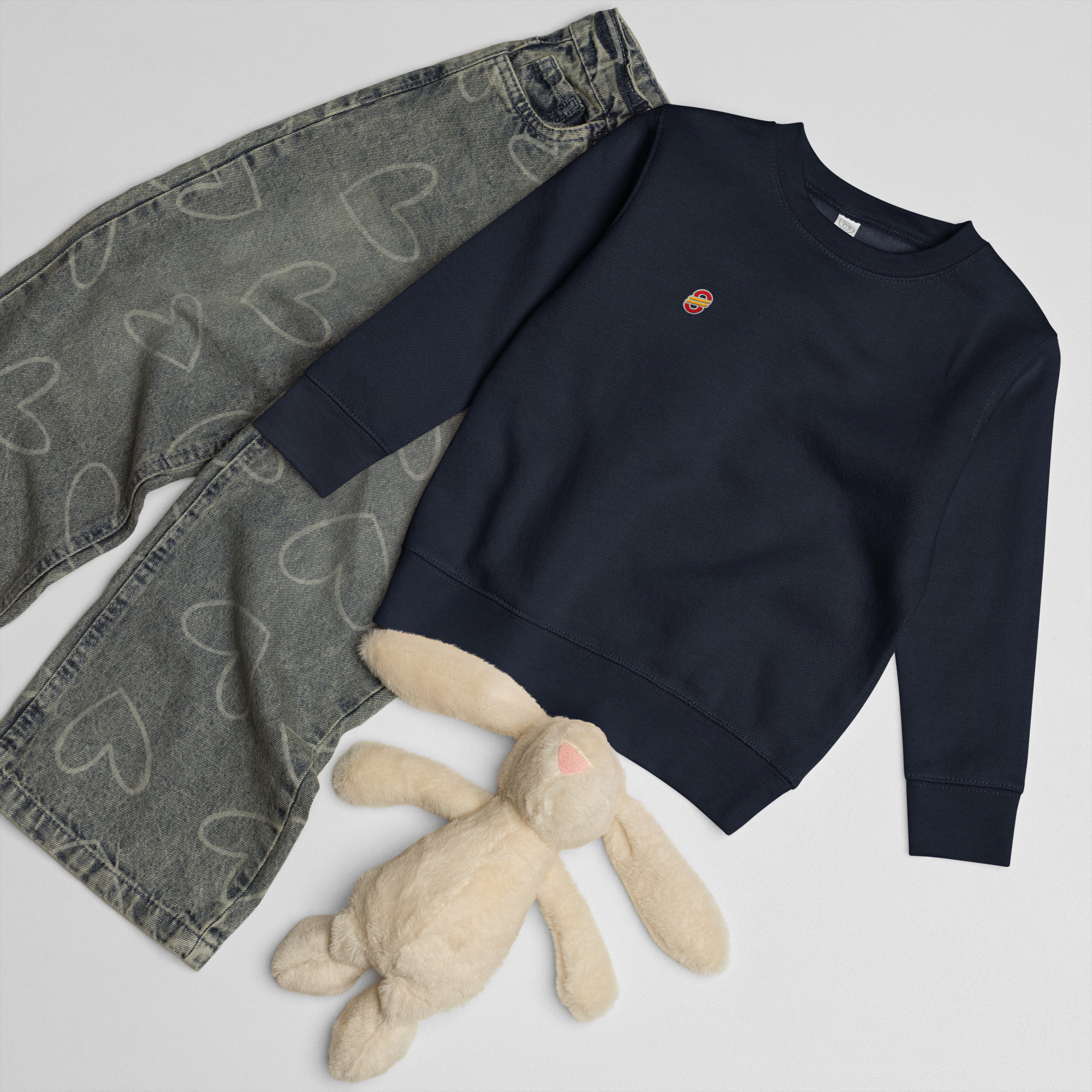 Sudadera infantil de cuello redondo en tejido suave con puños acanalados (24)