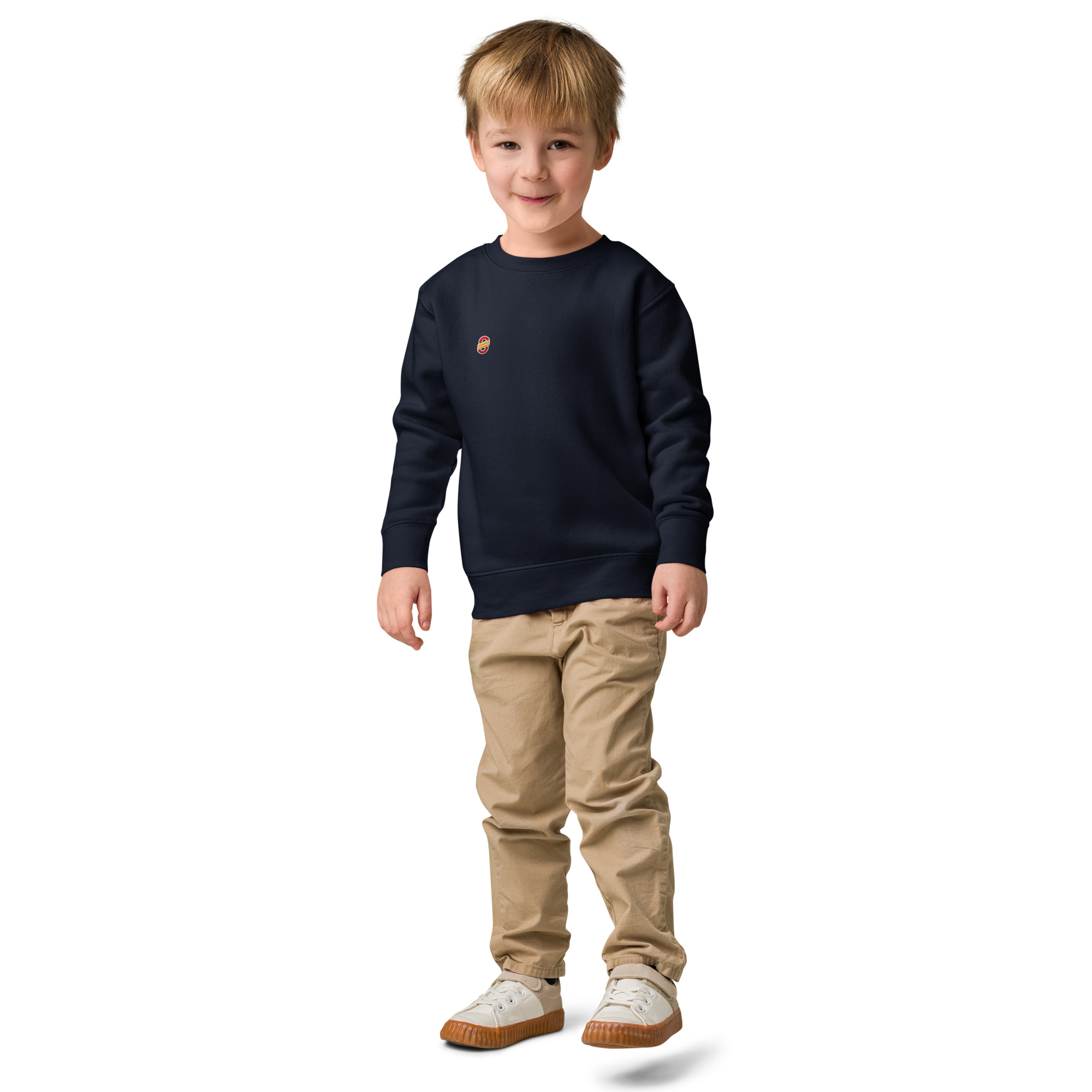 Sudadera infantil de cuello redondo en tejido suave con puños acanalados (14)