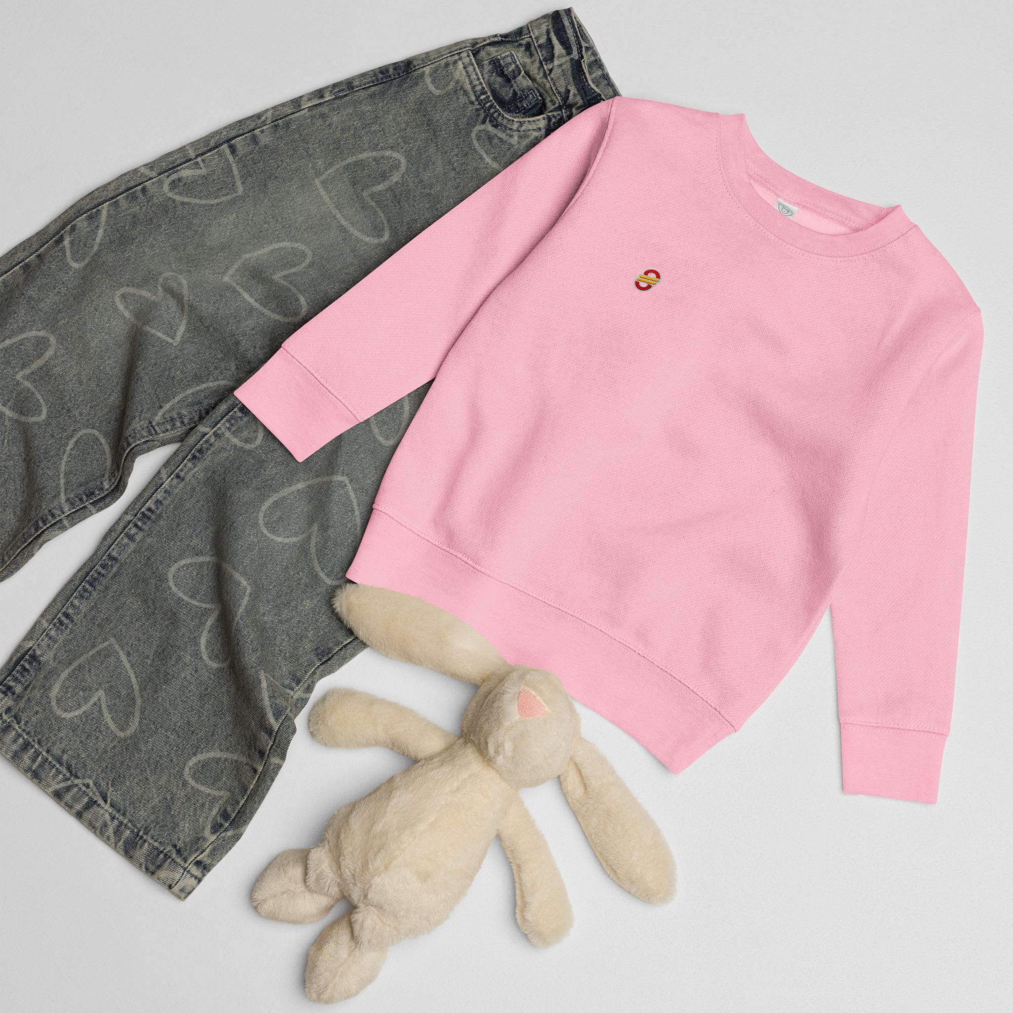Sudadera infantil de cuello redondo en tejido suave con puños acanalados (26)