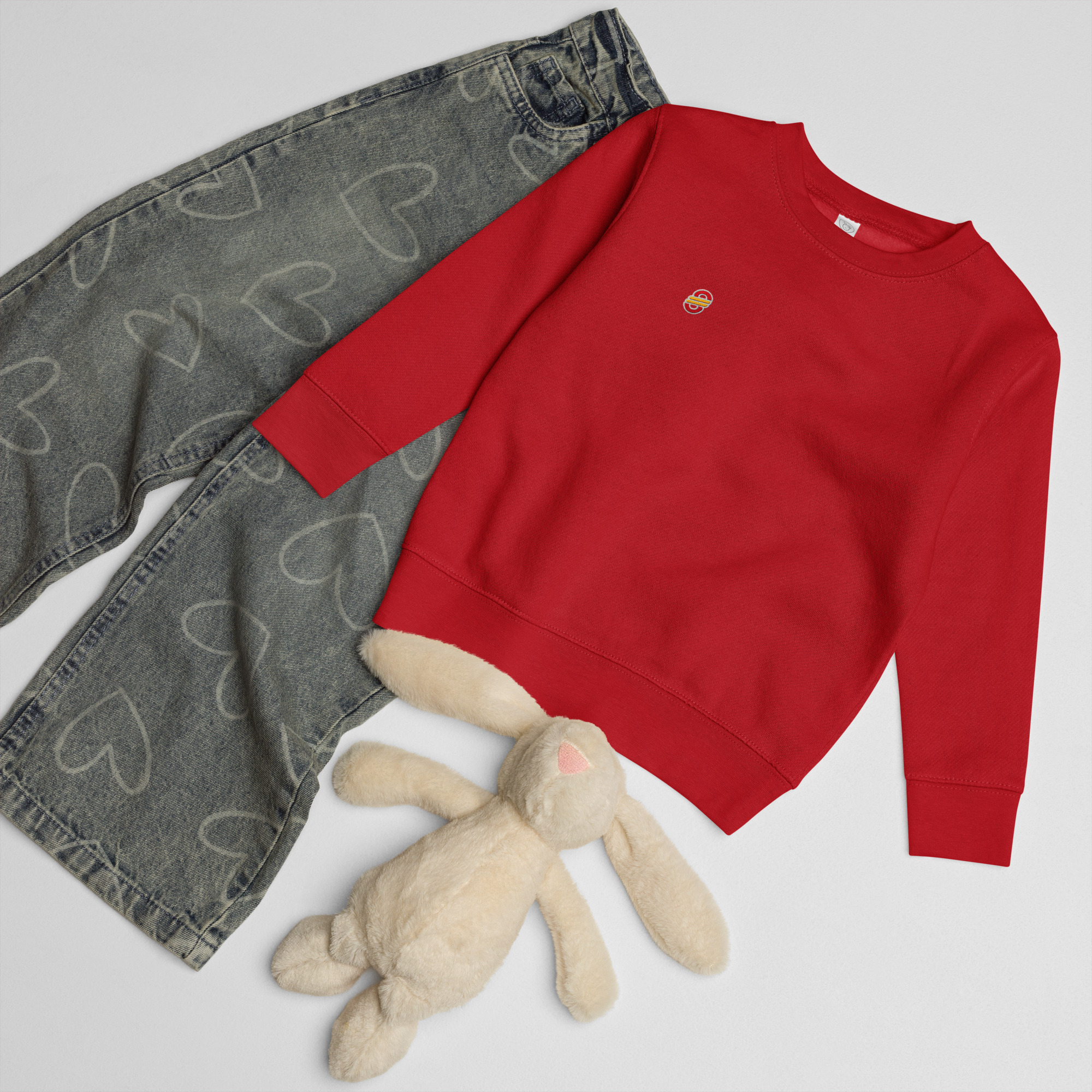 Sudadera infantil de cuello redondo en tejido suave con puños acanalados (23)