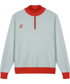 Jersey unisex de punto con cremallera corta al cuello en color liso