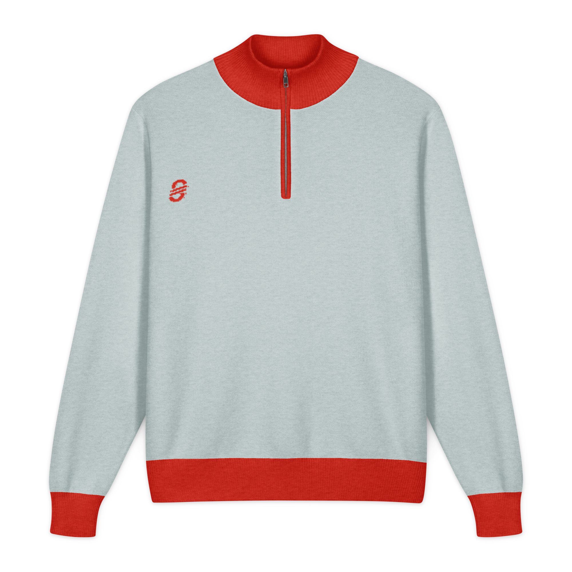 Unisex Knitted Quarter Zip Sweater